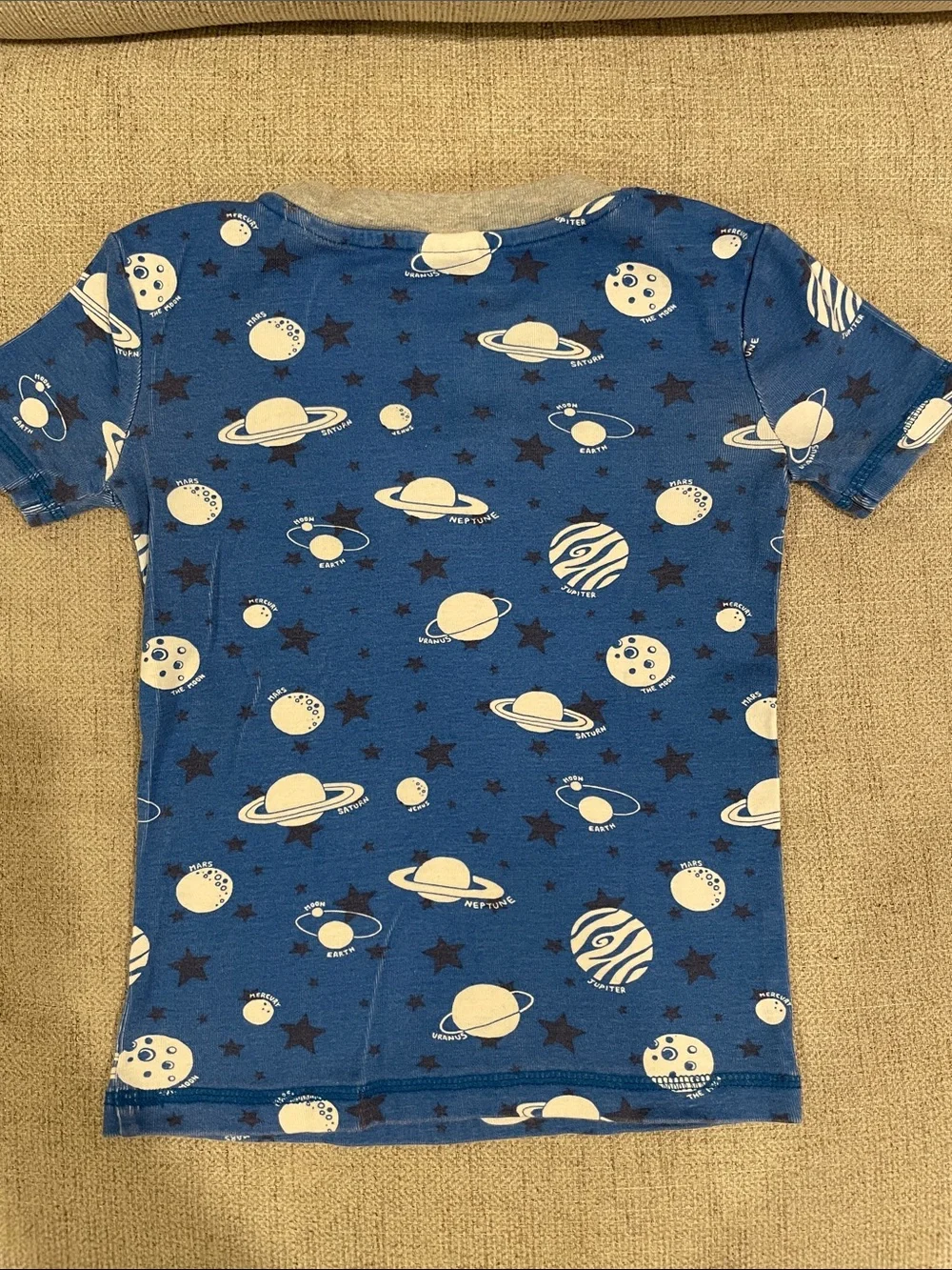 Mini Boden Blue Planet Print glow-in-the dark pajama set